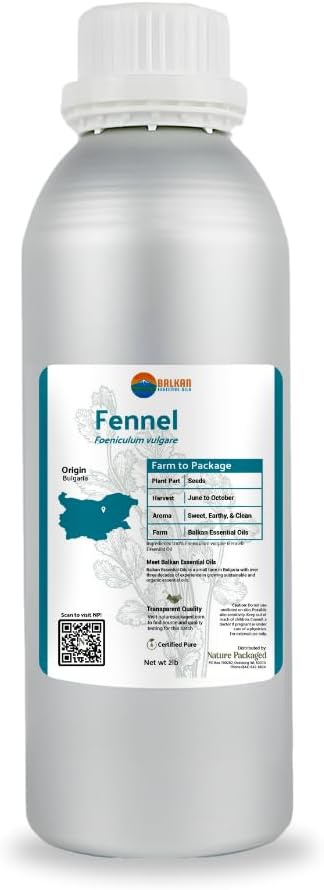 Fennel Essential Oil (Sweet Fennel) - Direct from Balkan Essential Oils - Pure Aromatherapy Diffuser Oils | 100% Pure Therapeutic Grade Natural Aceite de Hinojo 2lbs