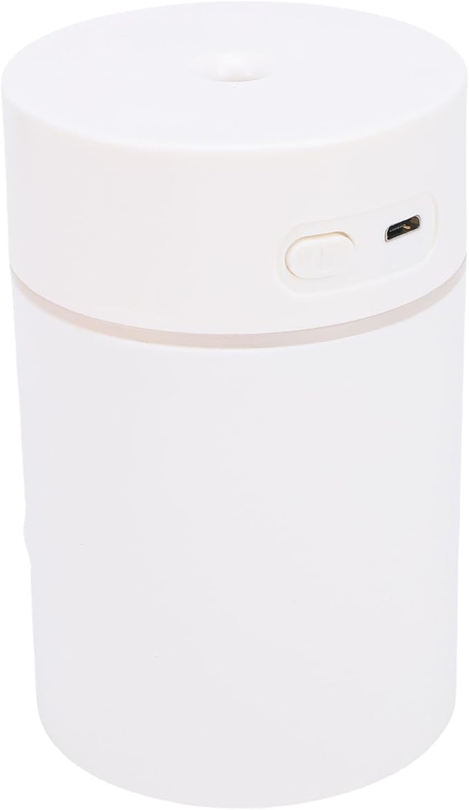 Rengue Portable Mini Humidifier, Plastic, Dual Mist Modes, 300ML USB Powered Diffuser for Bedroom and Office (White)