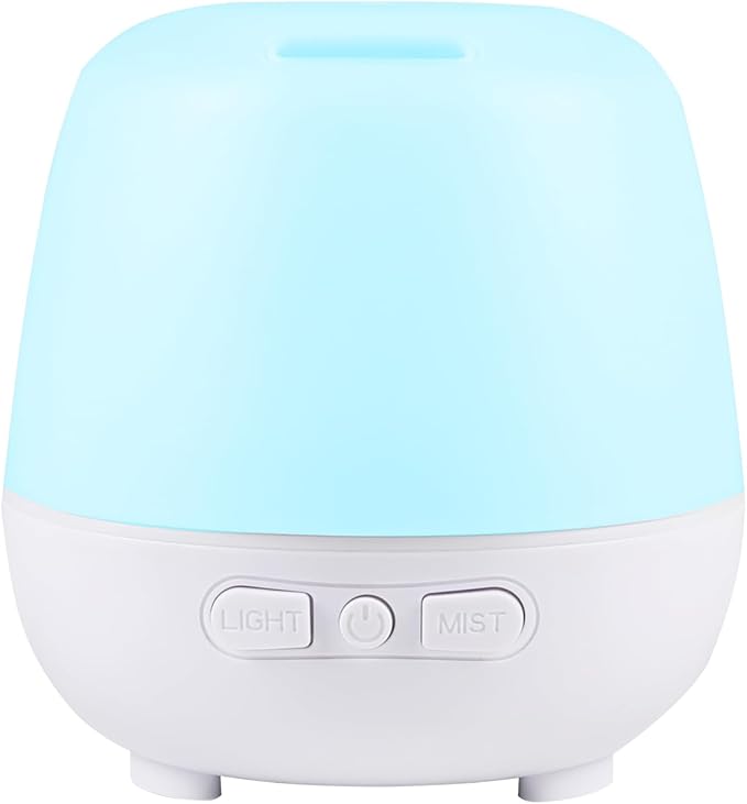 HAPPTWS 220ml Essential Oil Diffuser, Upgraded Diffusers for Essential Oils Aromatherapy Diffuser Cool Mist Humidifier with 7 Colors Lights 2 Mist Mode Waterless Auto Off for Home Office Room - White