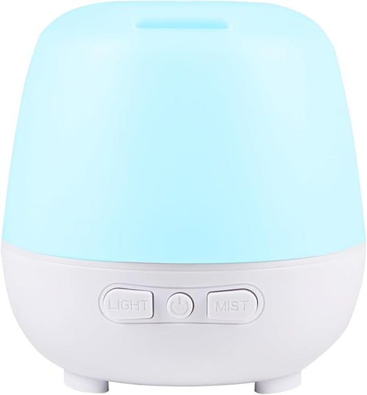 HAPPTWS 220ml Essential Oil Diffuser, Upgraded Diffusers for Essential Oils Aromatherapy Diffuser Cool Mist Humidifier with 7 Colors Lights 2 Mist Mode Waterless Auto Off for Home Office Room - White