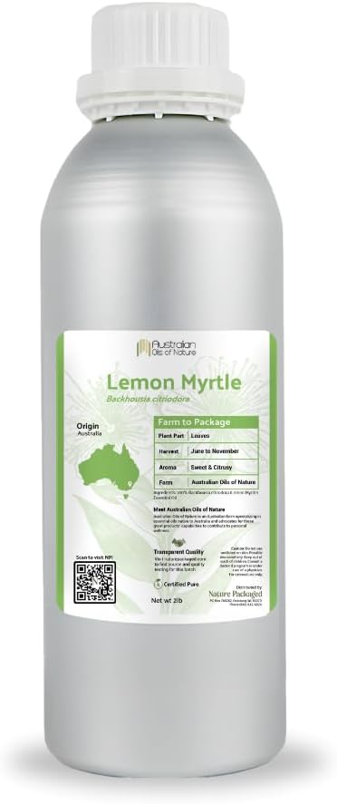Lemon Myrtle Essential Oil - Experience an Invigorating, Fresh Citrus Aroma - Pure, Undiluted Therapeutic Grade Essential Oil - 2lbs