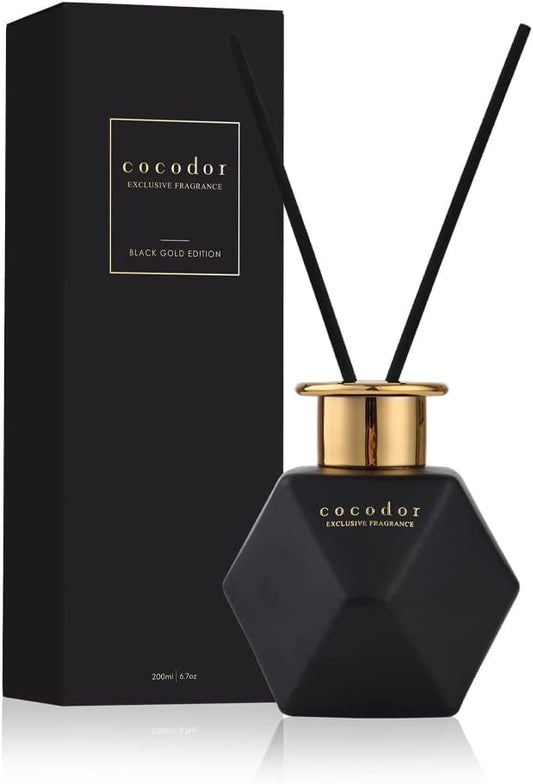 COCODOR Black Golden Reed Diffuser/White Jasmine/6.7oz(200ml)/Home Decor & Office Decor, Fragrance and Gifts, Aromatherapy, Mother's Day