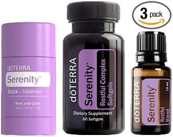 DoTerra Serenity (Restful Blend, Restful Complex Softgels, Stick + Valerian) 1 Kit