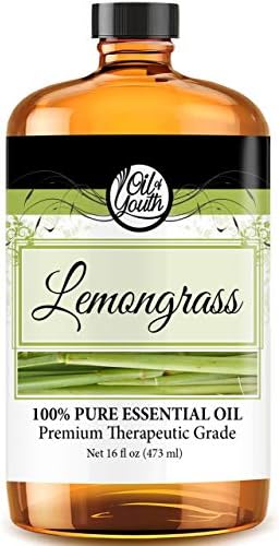 Oil of Youth Lemongrass Essential Oil – Pure Therapeutic Grade Lemongrass Oil for Aromatherapy, Massage, or Diffuser (16oz Bulk)