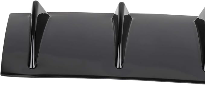 SCITOO Rear Bumper Lip 33" x 6" Universal Glossy Black Rear Lower Bumper Lip Diffuser Spoiler 7 Shark Fin Style