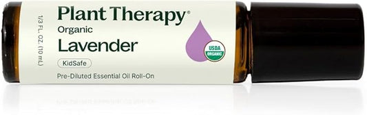 Plant Therapy Organic Lavender Essential Oil 10 mL (1/3 oz), 100% Pure, Pre-Diluted Roll-On, Soothing Aromatherapy for Deep Sleep and Relaxation