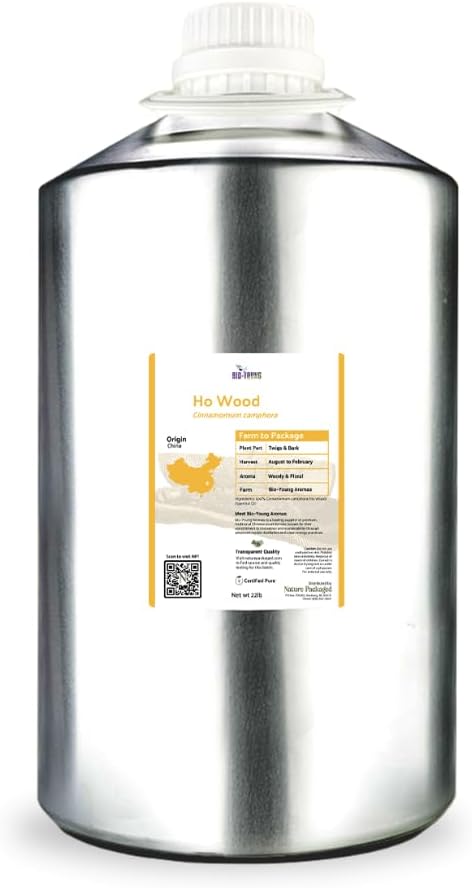 Ho Wood Essential Oil Direct from Malagassi - Ho Wood Essential Oil for Diffusers, Candle-Making, Soap-Making, Aromatherapy, for Skin and Hair (22lbs)
