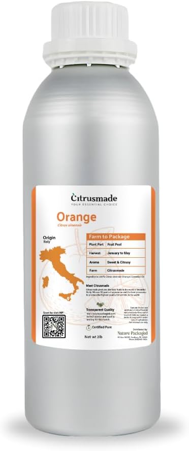 Orange Essential Oil - Direct from Citrusmade in Sicily- Pure Essential Oils for Diffusers and Aromatherapy - 100% Pure Therapeutic Grade (2LBS)