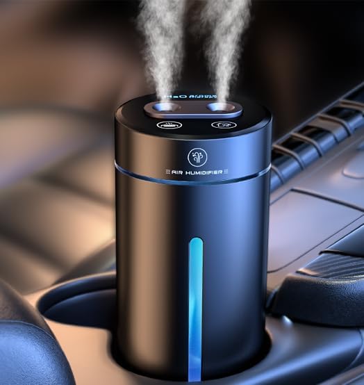 Smart Car Air Freshener,Car Air Freshener Diffuser with Humidifier, Auto On/Off,3 Mode Adjustable (Black, L)