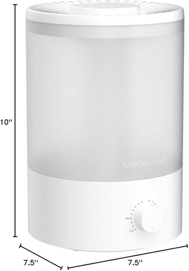 MEGAWISE 3.5L Ultrasonic Cool Mist Humidifier – Top-Fill, Essential Oil Diffuser, Quiet Operation, Night Light, Auto Shut-Off for Home & Office (1)