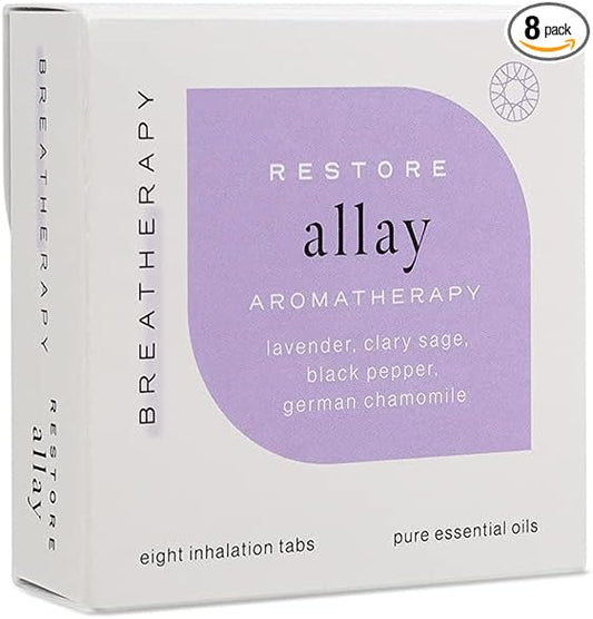 Aromatherapy Allay Patches - Pure Essential Oil Aroma Patch - Lavender and German Chamomile Essential Oils for Relaxation and Stress Relief - 8-Pack