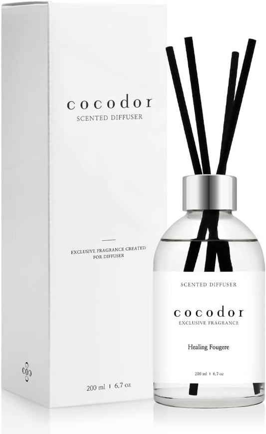 COCODOR White Label Reed Diffuser/Healing Fougere/6.7oz(200ml)/Home Decor & Office Decor, Fragrance and Gifts, Aromatherapy