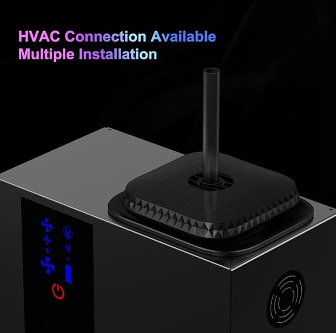 Fragranza613 Verona MINI Black Aroma Diffuser, Waterless & Heatless, HVAC Integration, Covers 2,500 Sq Ft, Quiet 40db, Child & Pet Safe, Small