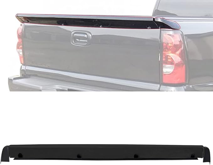SCITOO Matte Black Rear Wing Spoiler Tailgate Body Kit Compatible with 1999-2006 for Chevy Silverado Sierra Rear Tailgate Tail Wing Spoiler Lip Splitter Chin Exterior Diffuser