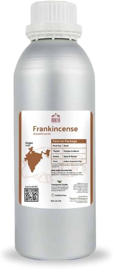 Frankincense Essential Oil - Direct from Madhya Pradesh, India - Pure Essential Oil for Diffusers and Aromatherapy | 100% Pure Therapeutic Grade Natural Aceite de Incienso (2lbs)