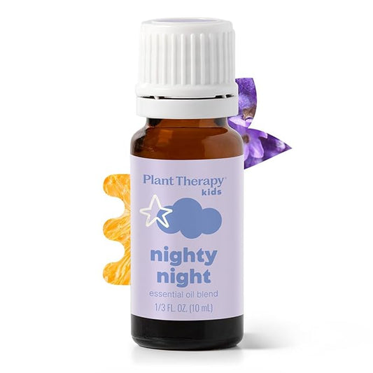 Plant Therapy Kids Nighty Night Essential Oil Blend for Sleep, 10 mL (1/3 oz), 100% Pure, Undiluted, Natural Aromatherapy, Encourages a Good Night's Rest