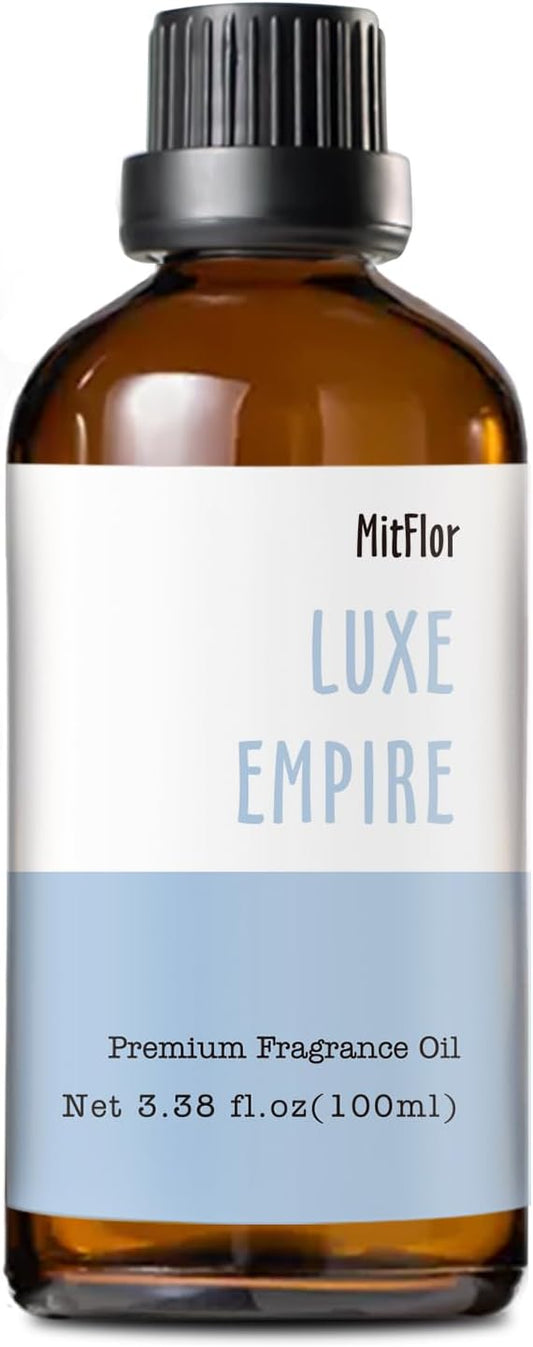 Luxe Empire Fragrance Oil, MitFlor 100ml Single Scented Essential Diffuser Oil, Premium Fragrance Oil for Soap & Candle Making, Home Diffusing, Perfume, Beard Oil and More, Men's Cologne Scent Gift