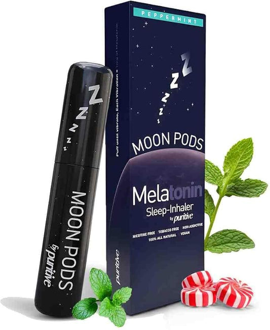 Melatonin Diffuser for Sleep Support – Natural Sleep Aid & Stress Relief – Nicotine-Free, Non-Habit Forming – Reusable & Portable Melatonin Diffuser – Peppermint Aroma – 20ml