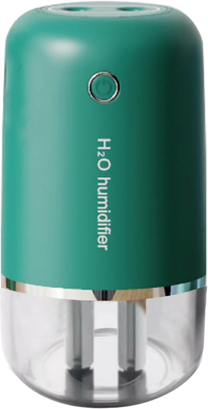 Cool Mist Humidifiers USB Desktop Humidifier with Night Light with 3 Mist Modes Low Energy Home Easy to Clean,for & Essential Oil Diffuser 360 Rotation Nozzle(Retro Green)