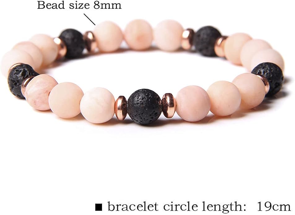 Handmade Aromatherapy Diffuser Natural Stone Bead Bracelet Lavender Essential Oil Anti Anxiety Stress Relief Stretchy Bracelet for Women Men Gift Yoga Meditation Jewelry