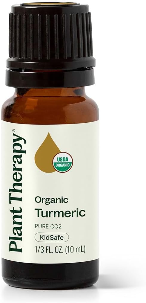 Plant Therapy USDA Certified Organic Turmeric CO2 Essential Oil 10 mL (1/3 oz) 100% Pure, Undiluted, Supports Healthy Digestion