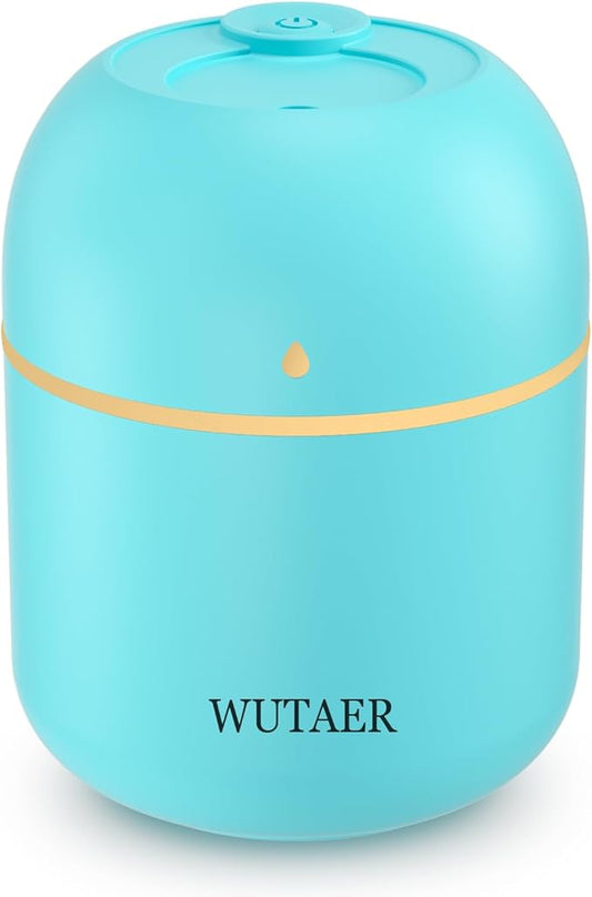 Portable Small Humidifier, WUTAER USB Personal Desktop Humidifier for Car, Office Room, Bedroom, Auto Shut-Off, 2 Mist Modes, Super Quiet(220ml, Green)