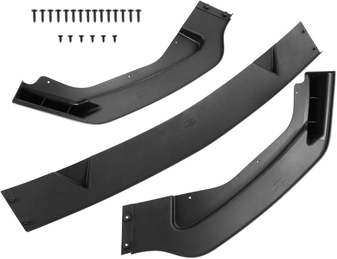 SCITOO Front Lip Spoiler, ABS Hard Bumper Lip Guard 3pcs Assembled Air Dams Kit Glossy Black Lip Chin Spoiler Fit for Infiniti Q50 Base Premium 2014-2017