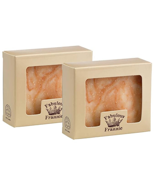 Fabulous Frannie Fruit Essential Oil Herbal Soap Gift Set each made with Pure Essential Oils Grapefruit, Lime and Sweet Orange 4 Ounce (Pack of 2)