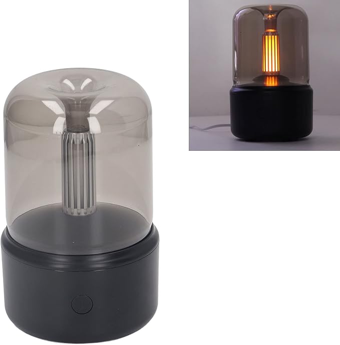 Dioche Essential Oil Diffuser Candlelight Humidifier - Low Noise USB Essential Oil Diffuser with 120ml Capacity & LED Night Light for Home Relaxation