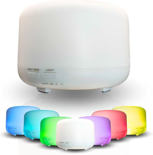 Mystic Romance Essential Oil Diffuser, 300ml Aromatherapy Humidifer and Nigth Ligth for Relaxing Atmosphere in Home Office Yoga and Spa, for Everyone, Auto-Off Safety Switch. Clear