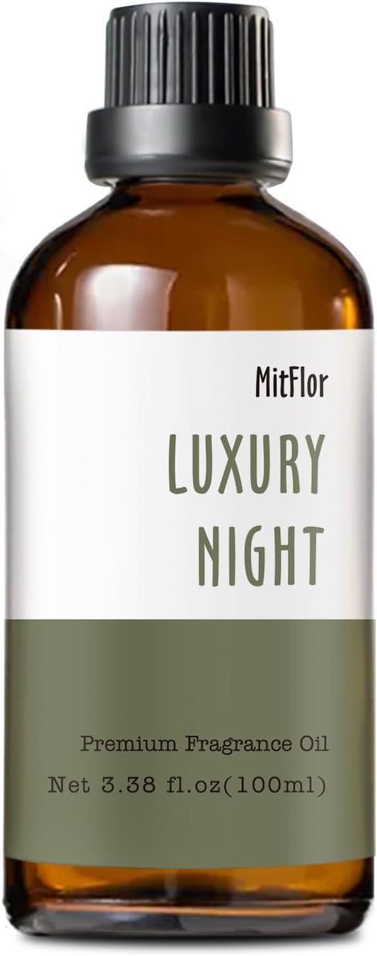 Luxury Night Fragrance Oil, MitFlor Hotel Diffuser Scent Essential Oils, 3.38 OZ/100ML, Inspired by Marriott Hotel, Large Size Premium Fragrance Oil for Soap & Candle Making