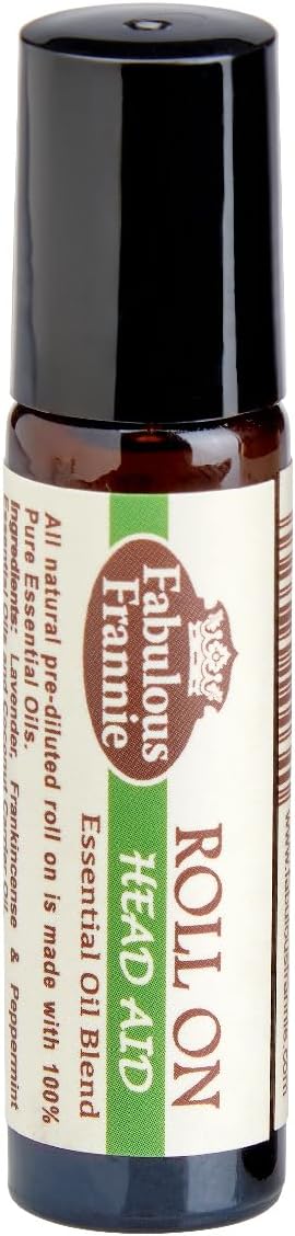 Fabulous Frannie Head Aid Pre-Diluted Essential Oil Blend Roll-On (Lavender, Peppermint and Frankincense) 10 ml