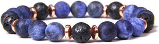 Handmade Aromatherapy Diffuser Natural Stone Bead Bracelet Lavender Essential Oil Anti Anxiety Stress Relief Stretchy Bracelet for Women Men Gift Yoga Meditation Jewelry