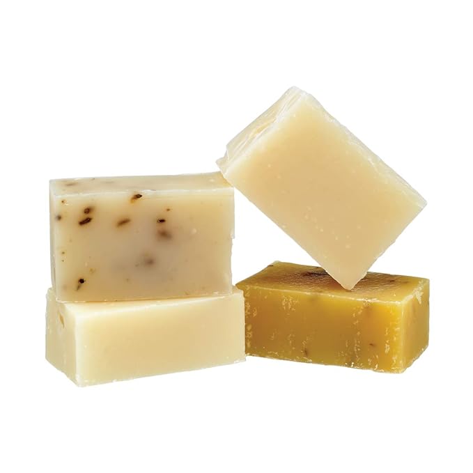 Fabulous Frannie De-Stress Essential Oil Herbal Soap Sampler Gift Set Includes Lemongrass, Lavender, Sleep, and Anxious - 2 Ounce (Pack of 4)