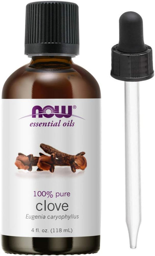 NOW Foods Essential Oil, Clove, 4 Fluid Ounce + 1 Glass Dropper