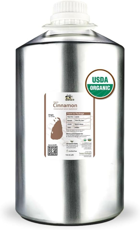 Organic Cinnamon Essential Oil - Direct from Sri Lankan Essential Oils - 100% Pure - Natural Aceite de Canela for Aromatherapy & Wellness - Premium Grade (15ml)