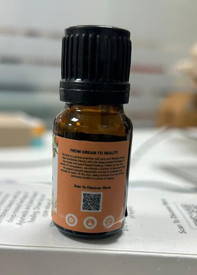 MyAce Orange Essential Oil – 100% Pure & Natural Cold-Pressed Sweet Orange Oil – 0.33 fl oz Amber Glass Bottle with Dropper – Aromatherapy, Diffuser, Candle & Soap Making, Skin & Hair Care