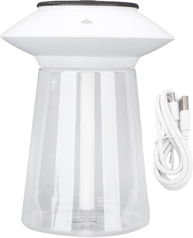 Mushroom Shape Humidifier Diffuser, 760ml Rechargeable Essential Oil Diffuser with Dual Mist Modes, Ultrasonic Air Humidifier for Bedroom Office Home Decoration (White)