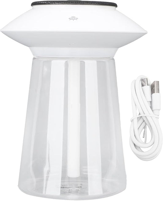 Mushroom Shape Humidifier Diffuser, 760ml Rechargeable Essential Oil Diffuser with Dual Mist Modes, Ultrasonic Air Humidifier for Bedroom Office Home Decoration (White)