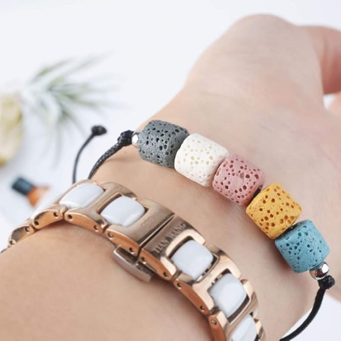 Topwon Relax Lava Beads Bracelet Essential Oil Diffuser Gift for Gril Women Kids - Meditation,Healing,Aromatherapy,Stress-Relief