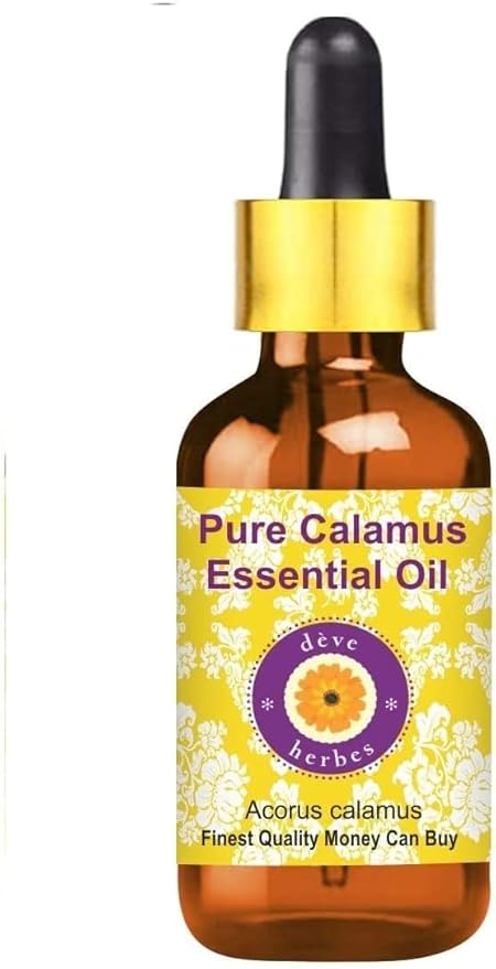 dève herbes Calamus Essential Oil (Acorus Calamus) Pure | Non-Sticky | Non-Greasy | Lightweight | Men & Women | All Skin Types | Steam Distilled 15ml (0.5 oz)