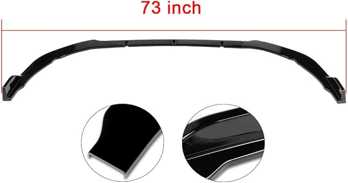 SCITOO Front Lip Spoiler, ABS Bumper Lip Guard Glossy Black Lip Chin Spoiler 3X Front Bumper Lip Kit Assembled Air Dams Fit for Toyota Camry 2018-2020
