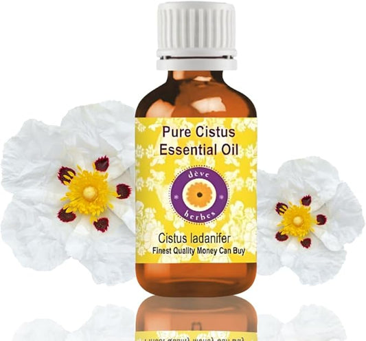Deve Herbes Pure Cistus Essential Oil (Cistus ladanifer) Steam Distilled 2ml (0.06 oz)