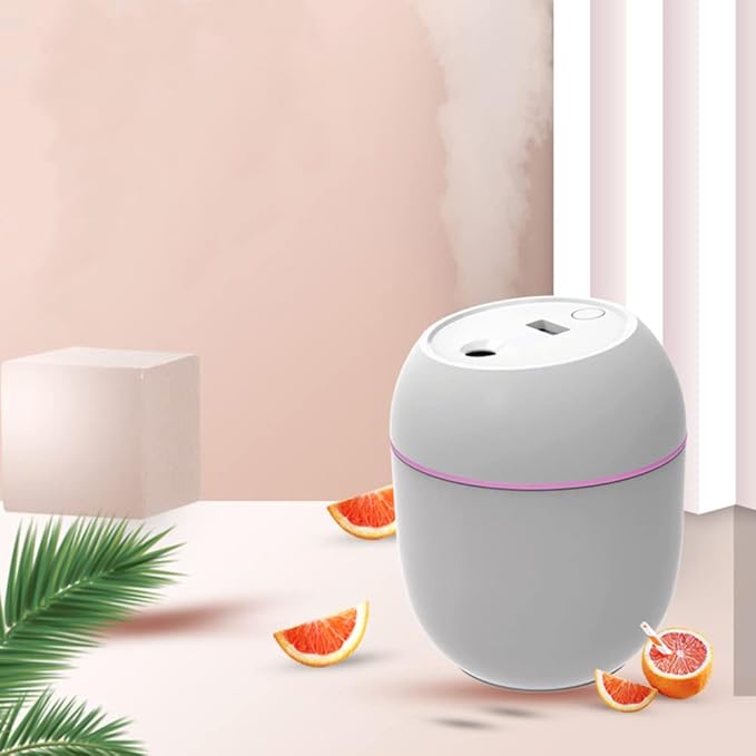 Mini Humidifier, USB Power Supply, Suitable for Study Room, Bedroom, Baby Room, Office, Car, With 7 Color LED, Air Humidifier, Can Be Used for Facial Moisturizing (Snow White)