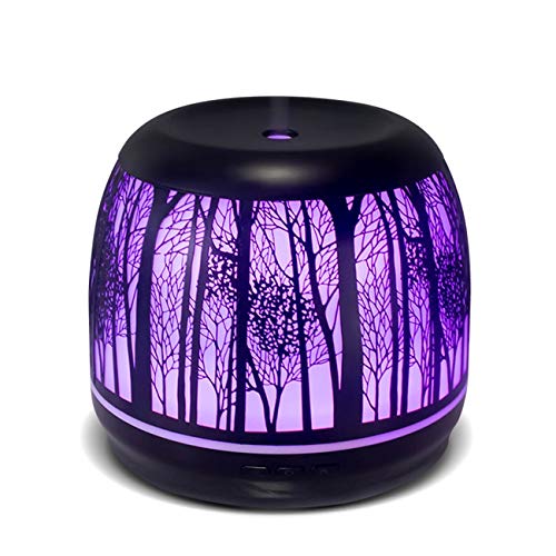 Essential Oil Diffuser Tree 500ml Colorful Iron LED 3d light Advanced Cool Mist Humidifier Best Rated Diffusers for Essential Oils, Premium Iron Aromatherapy Diffuser with 7 Color LED Lights