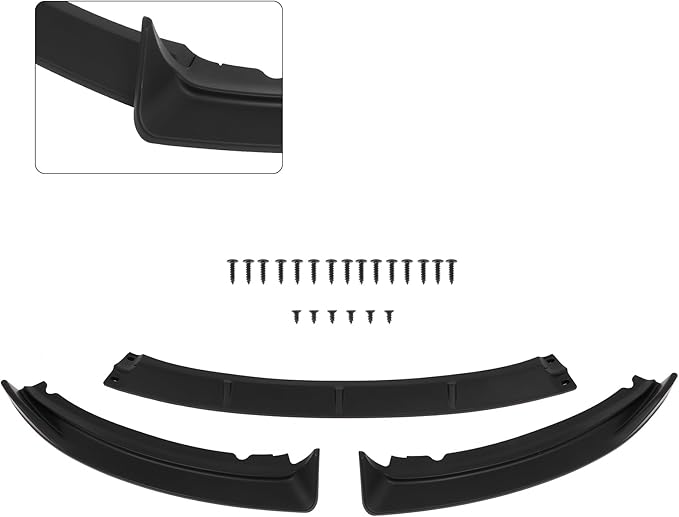 SCITOO Matte Black Front Lip Spoiler Body Kit Compatible with 2013-2014 for Ford Focus ST Front Bumper Lip Splitter Chin Exterior Diffuser