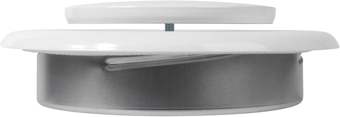 Repa Market ø8" Inch White Steel Exhaust Diffuser with Flange - Soffit Vent Grille - Adjustable Valve for Optimal Airflow - Quiet Duct Air Extraction - Indoor Ventilation - Round Duct Cover