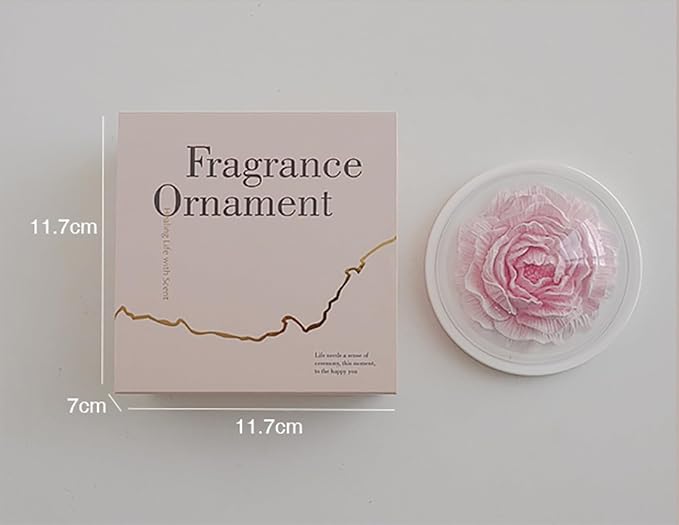Essential Oil Passive Flower Diffuser with Fragrance -Non-Electric Peony Flower Porcelain Aromatherapy Diffusers for Small Room, Desk Decorative, Bathroom (Pink, White Peach Oolong Scent)