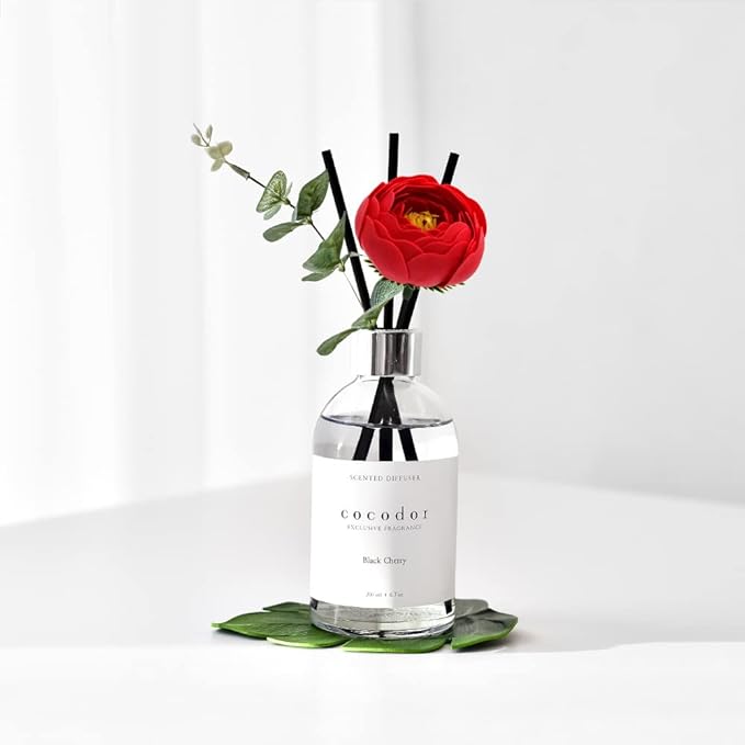 COCODOR White Label Camellia Diffuser/Black Cherry/6.7oz(200ml)/Home Decor & Office Decor, Fragrance and Gifts, Aromatherapy
