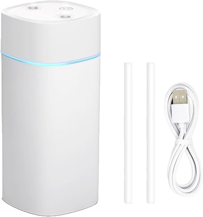 JORMEY Mini Portable Humidifiers-Quiet Cool Mist Humidifier with Soft LED Ring, 600ml Desktop Humidifier, Easy to Fill and Clean for Home, Office or Bedroom, Compact & Stylish
